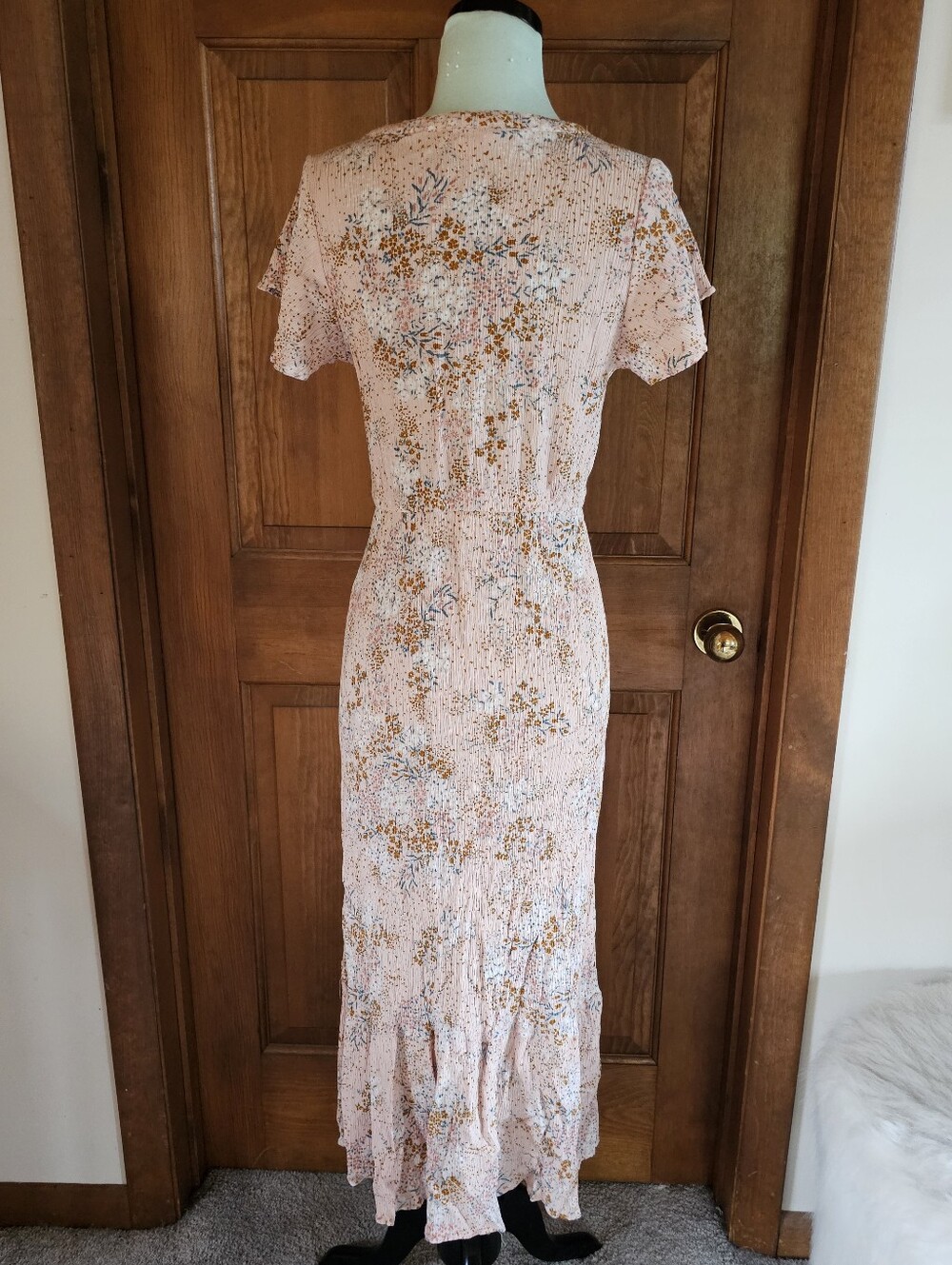 Pink Floral Dress with Button Front - Picture 3 of 5